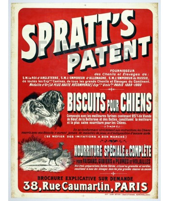 BISCUITS SPRATT'S Rycl-POSTER/REPRODUCTION  d1 AFFICHE VINTAGE votre restaurant rapide dans 