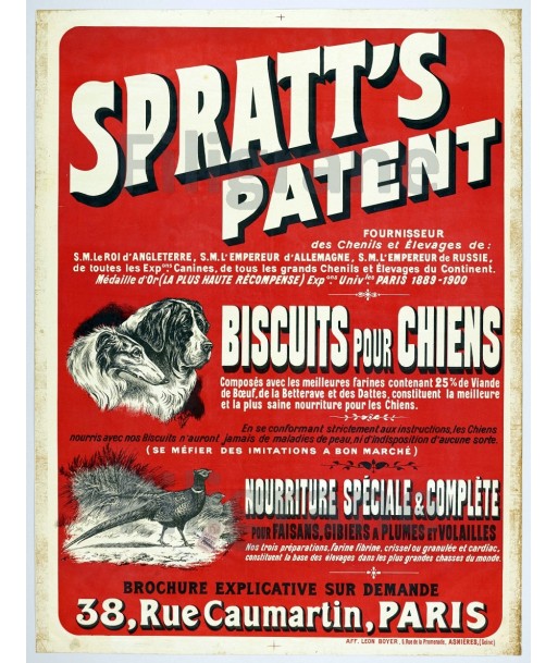 BISCUITS SPRATT'S Rycl-POSTER/REPRODUCTION  d1 AFFICHE VINTAGE votre restaurant rapide dans 