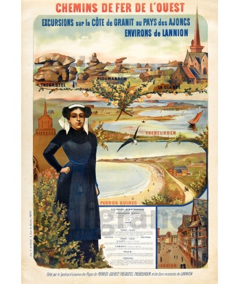 BRETAGNE LANNION Rtay-POSTER/REPRODUCTION  d1 AFFICHE VINTAGE pas cheres