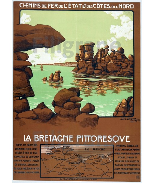 BRETAGNE PITTORESQUE Rffv-POSTER/REPRODUCTION  d1 AFFICHE VINTAGE l'évolution des habitudes 