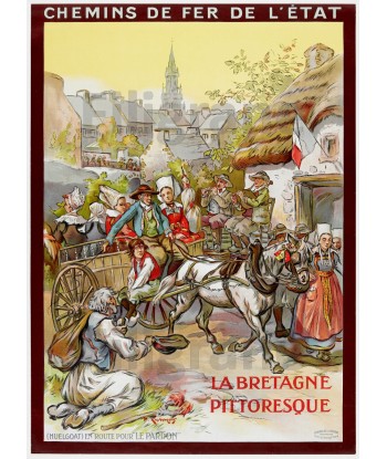 BRETAGNE PITTORESQUE Rfnw-POSTER/REPRODUCTION  d1 AFFICHE VINTAGE pour bénéficier 