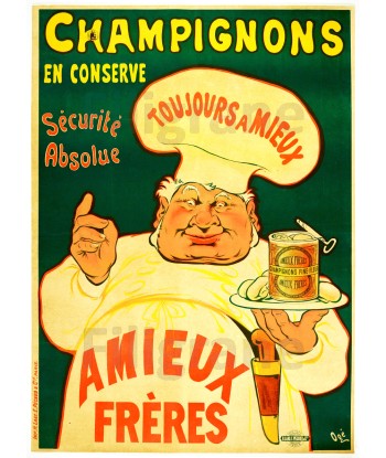 CHAMPIGNONS AMIEUX FrèRES Rydi-POSTER/REPRODUCTION  d1 AFFICHE VINTAGE de France