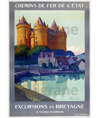 CHÂTEAU de COMBOURG Rhqj-POSTER/REPRODUCTION  d1 AFFICHE VINTAGE Les magasins à Paris et en Île-de-France