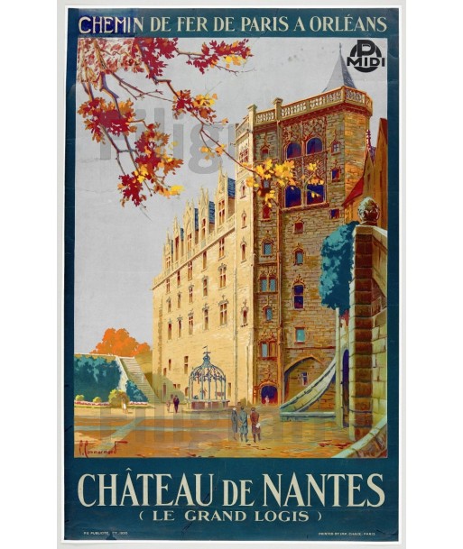 CHÂTEAU de NANTES Rpqb-POSTER/REPRODUCTION  d1 AFFICHE VINTAGE d'Europe débarque