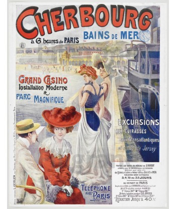 CHERBOURG  Rdrk-POSTER/REPRODUCTION  d1 AFFICHE VINTAGE destockage