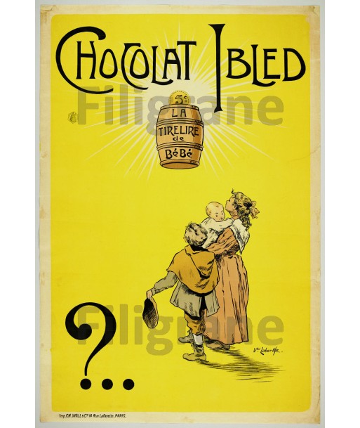 CHOCOLAT IBLED Rovb-POSTER/REPRODUCTION  d1 AFFICHE VINTAGE Voir les baskets