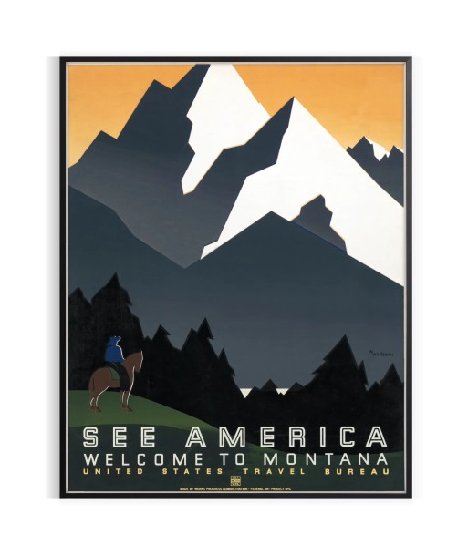 America Montana Travel Poster Wall Print Comparez et commandez 