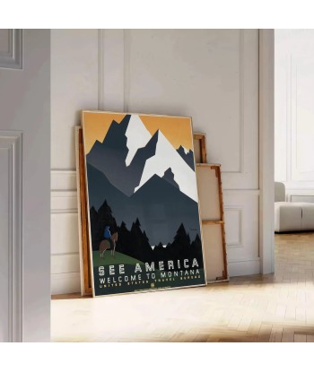 America Montana Travel Poster Wall Print Comparez et commandez 