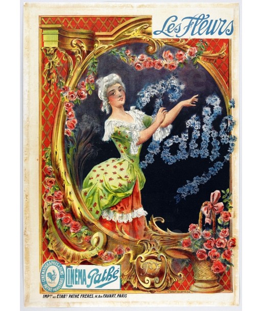 CINéMA Les FLEURS PATHé Rvys-POSTER/REPRODUCTION  d1 AFFICHE VINTAGE de technologie