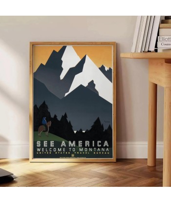 America Montana Travel Poster Wall Print Comparez et commandez 