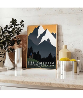 America Montana Travel Poster Wall Print Comparez et commandez 