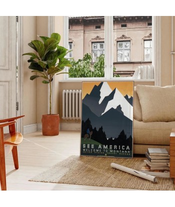 America Montana Travel Poster Wall Print Comparez et commandez 