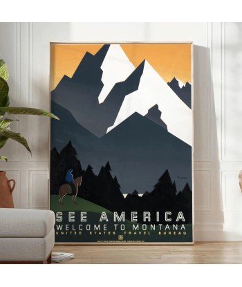 America Montana Travel Poster Wall Print Comparez et commandez 