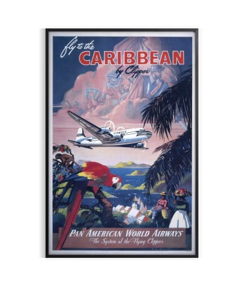 Caribean American World Airways Travel Poster Art Print 2023