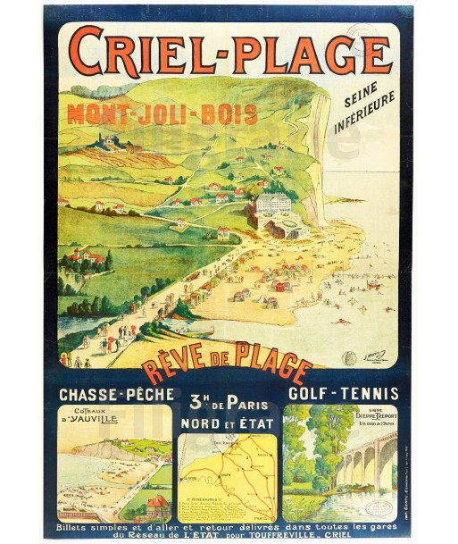 CRIEL PLAGE Razn-POSTER/REPRODUCTION  d1 AFFICHE VINTAGE Paris Déstockage Promo