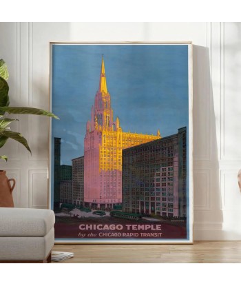 Chicago Temple Travel Poster Wall Art suggérées chez