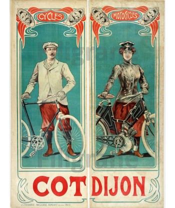 CYCLES COT DIJON Rxcz-POSTER/REPRODUCTION  d1 AFFICHE VINTAGE l'évolution des habitudes 