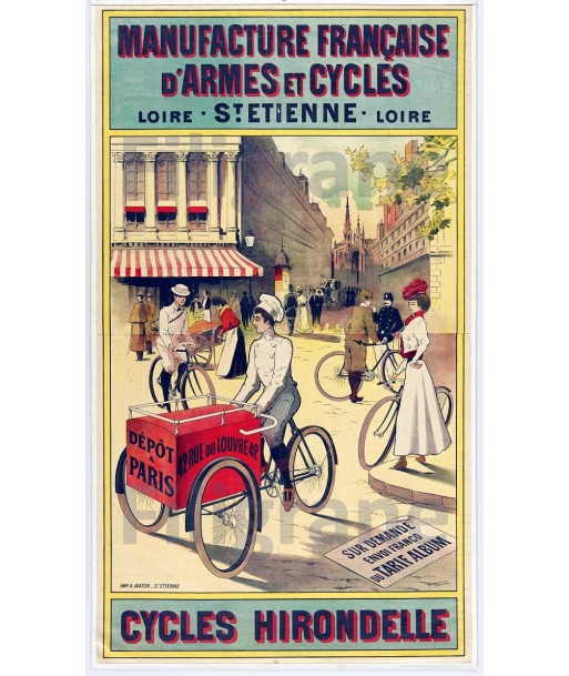 CYCLES HIRONDELLE Ralb-POSTER/REPRODUCTION  d1 AFFICHE VINTAGE une grave pollution 