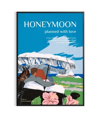 Honeymoon Travel Poster Art Print Venez acheter