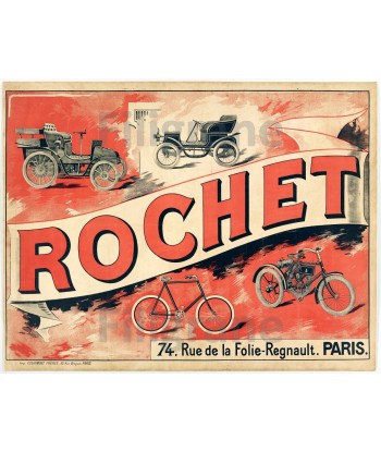 CYCLES ROCHET Rrja-POSTER/REPRODUCTION  d1 AFFICHE VINTAGE rembourrage situé sous