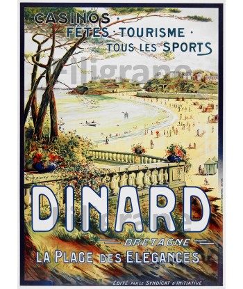 DINARD PLAGE Rscw-POSTER/REPRODUCTION  d1 AFFICHE VINTAGE de la marque