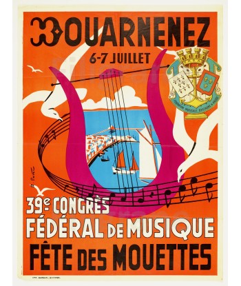 DOUARNENEZ FêTE MOUETTES Rcuh-POSTER/REPRODUCTION  d1 AFFICHE VINTAGE vente chaude votre 