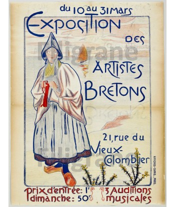 EXPO ARTISTES BRETONS Raia-POSTER/REPRODUCTION  d1 AFFICHE VINTAGE de technologie