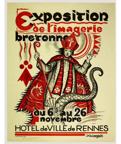 EXPO IMAGERIE BRETONNE Rtyu-POSTER/REPRODUCTION  d1 AFFICHE VINTAGE outlet