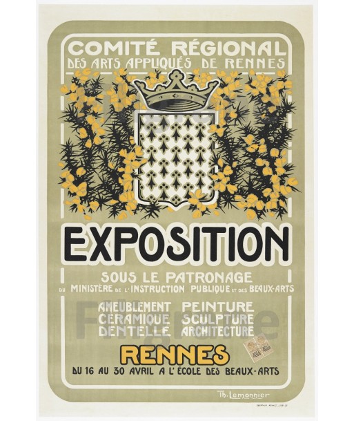 EXPOSITION RENNES ARTS Rmoc-POSTER/REPRODUCTION  d1 AFFICHE VINTAGE l'évolution des habitudes 