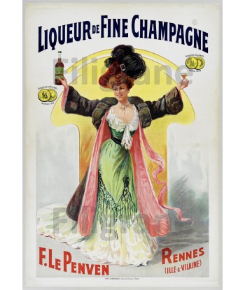 F. LE PENVEN LIQUEUR  Ruaa-POSTER/REPRODUCTION  d1 AFFICHE VINTAGE rembourrage situé sous