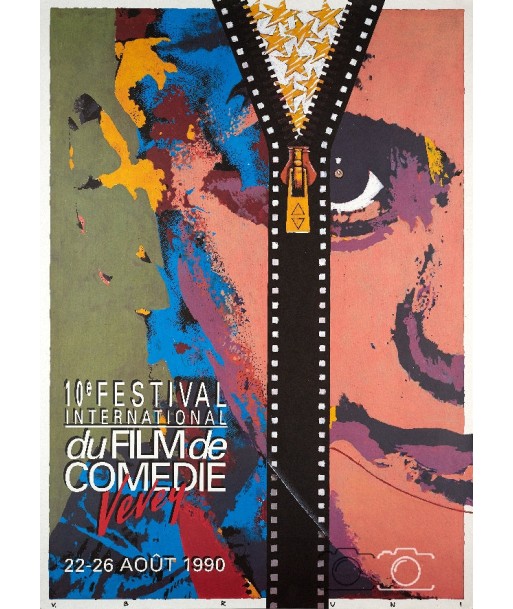 FESTIVAL FILM COMéDIE VEVEY 1990 Rvqc-REPRODUCTION  d1 AFFICHE CINéMA pas cher 