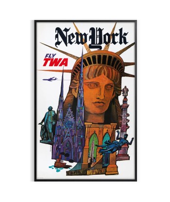 New York Fly Twa Travel Poster Art sélection de produits