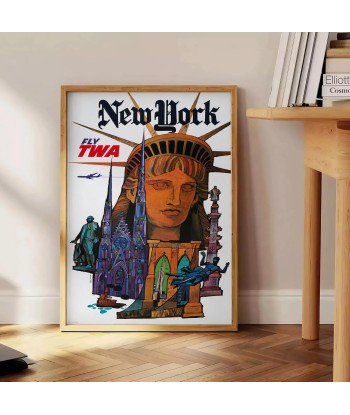 New York Fly Twa Travel Poster Art sélection de produits