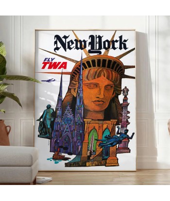 New York Fly Twa Travel Poster Art sélection de produits