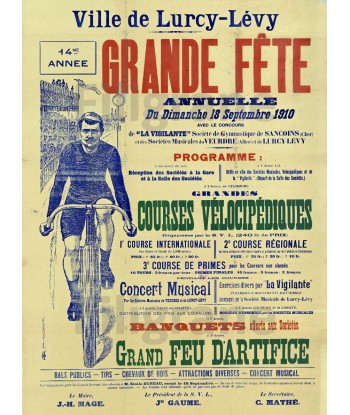 FêTE LURCY LéVY VéLO 1910 Rqbu-POSTER/REPRODUCTION  d1 AFFICHE VINTAGE Les magasins à Paris et en Île-de-France