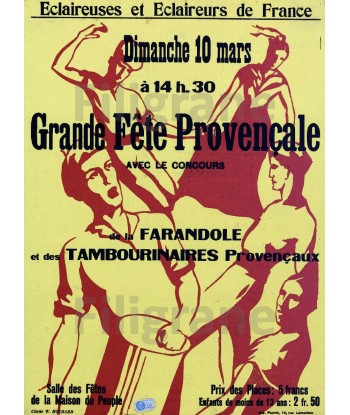 FêTE PROVENçALE éCLAIREURS Rsdz-POSTER/REPRODUCTION  d1 AFFICHE VINTAGE de technologie