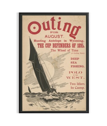 Outing Boat Travel Poster Art Print pas cher