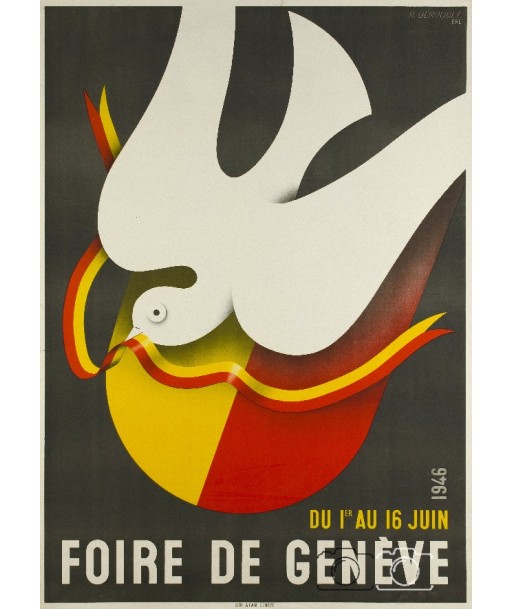 FOIRE GENèVE SUISSE 1946 Rhmc-POSTER/REPRODUCTION  d1 AFFICHE VINTAGE 2024