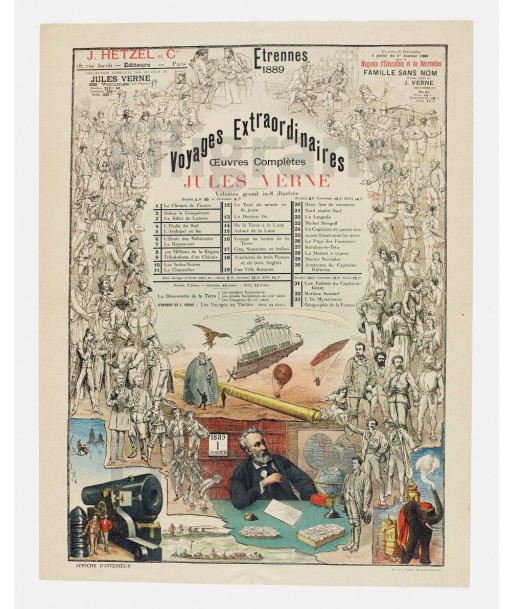 JULES VERNE VOYAGES EXTRAORDINAIRES Rjxq-POSTER/REPRODUCTION  d1 AFFICHE VINTAGE l'évolution des habitudes 