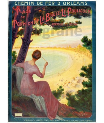 La BAULE Plage PORNICHET Rybq-POSTER/REPRODUCTION  d1 AFFICHE VINTAGE 50-70% off 