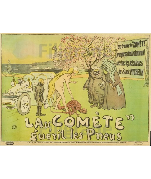 La COMèTE GUéRIT PNEUX Ritc-POSTER/REPRODUCTION  d1 AFFICHE VINTAGE Profitez des Offres !