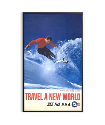 Skiing Travel Poster Print s'inspire de l'anatomie humaine