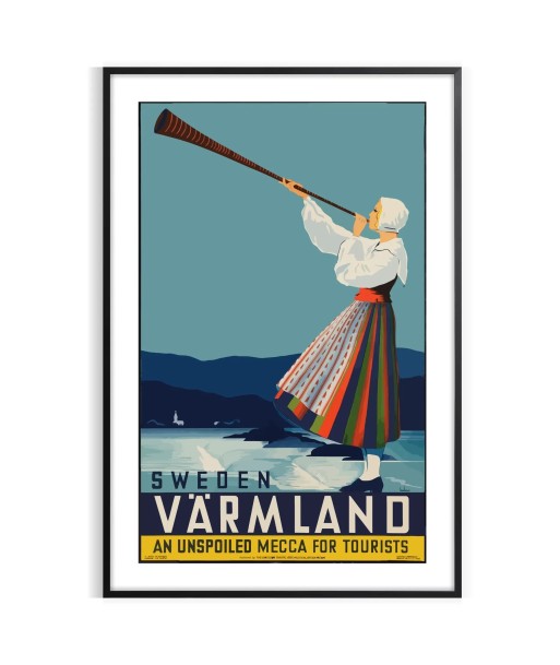 Sweden Varmland Travel Poster Wall Art est présent 