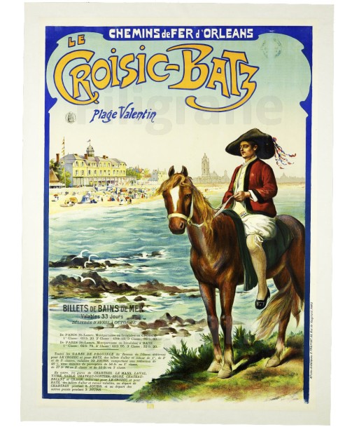 Le CROISIC BATZ VALENTIN Rshq-POSTER/REPRODUCTION  d1 AFFICHE VINTAGE rembourrage situé sous