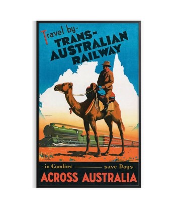 Trans Australia Travel Poster Poster en ligne des produits 