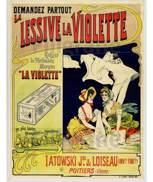 LESSIVE La VIOLETTE Rizc-POSTER/REPRODUCTION  d1 AFFICHE VINTAGE Comment ça marche