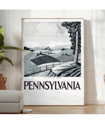 Us Pennsylvania Travel Poster Print paiement sécurisé