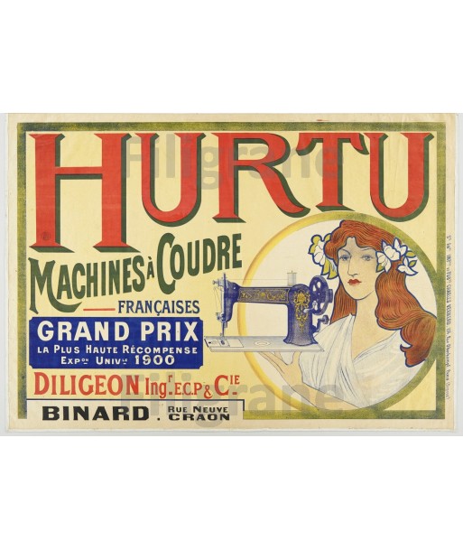 MACHINES à COUDRE HURTU Rugm-POSTER/REPRODUCTION  d1 AFFICHE VINTAGE Paris Déstockage Promo