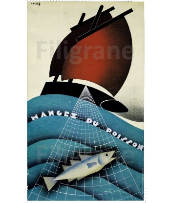 MANGEZ du POISSON Rcdk-POSTER/REPRODUCTION  d1 AFFICHE VINTAGE de l' environnement