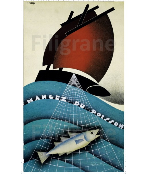 MANGEZ du POISSON Rcdk-POSTER/REPRODUCTION  d1 AFFICHE VINTAGE de l' environnement